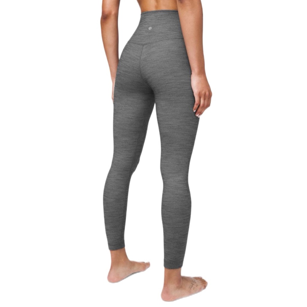Lululemon Align Pant II 25" Mini Heathered Herringbone Heathered Gray Si…